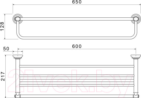 Изображение товара Полка для полотенца Aquatek Классик AQ4515PG (золото)
