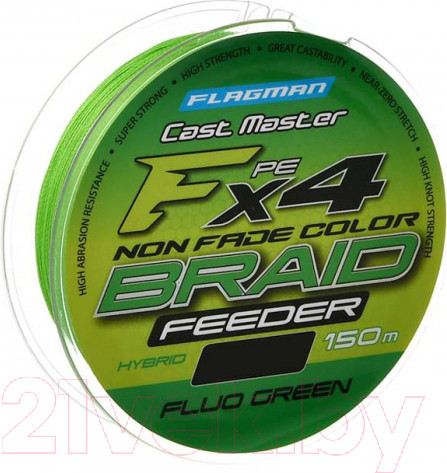 Изображение товара Леска плетеная Flagman Fishing Cast Master Feeder Braid F4 150м Fluo 0.14мм 8.7кг 19lb (CMNFF_014)