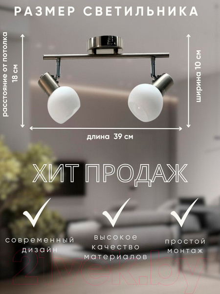 Изображение товара Спот Aitin-Pro НПБ 02-2х60-102 / S5190/2 (хром/титан)