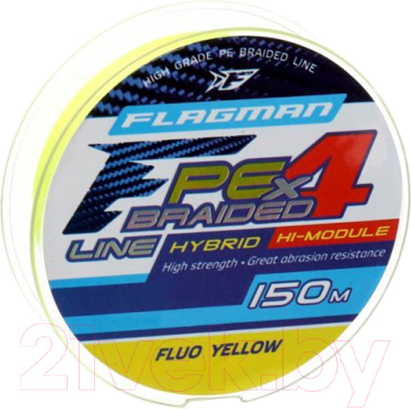 Изображение товара Леска плетеная Flagman Fishing PE Hybrid F4 150m FluoYellow 0.10мм / 25150-010