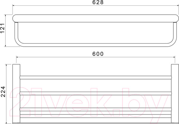 Изображение товара Полка для полотенца Aquatek Лира AQ4415MB (черный матовый)