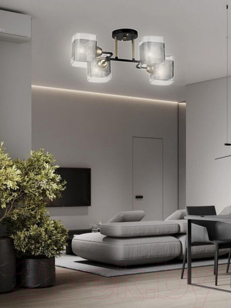 Изображение товара Люстра Aitin-Pro НПБ 02-4x60-101 / 8035/4 (черный/золото)