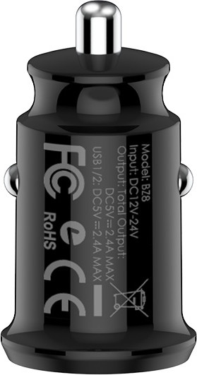 Изображение товара Адаптер питания автомобильный Borofone BZ8 2USB (черный)