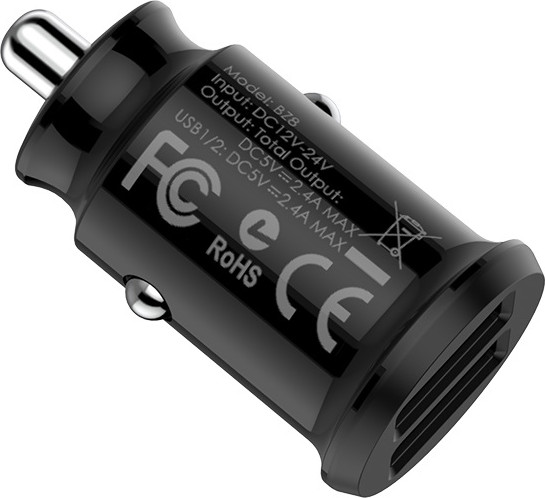 Изображение товара Адаптер питания автомобильный Borofone BZ8 2USB (черный)