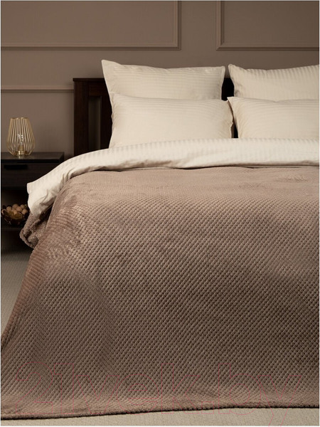 Изображение товара Плед TexRepublic Deco Ромбики Фланель 200x220 / 93409 (коричневый)