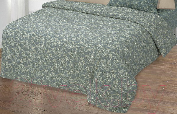 Изображение товара Пододеяльник АртПостель Цветы зеленые на молнии 261 (145x215)