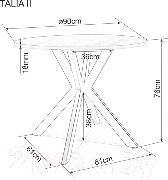 Изображение товара Обеденный стол Signal Talia II (дуб/черный FI90)
