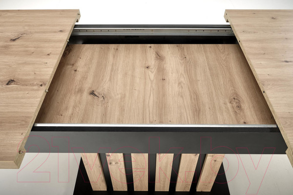 Изображение товара Обеденный стол Halmar Lamello 160-210x90 (дуб артизан/черный)