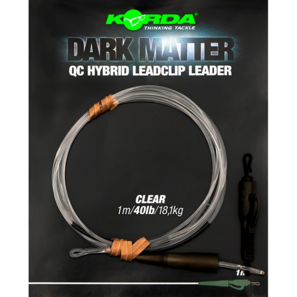 Изображение товара Поводок рыболовный Korda Dark Matter Leader QC Hybrid Clip 1м Clear 40lb / KSZ91