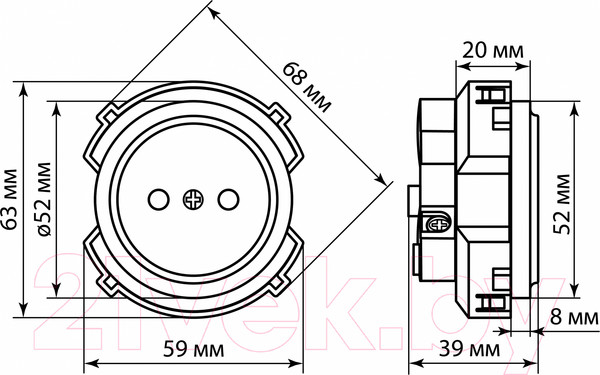 Изображение товара Розетка TDM Байкал / SQ1819-0208 (агат)