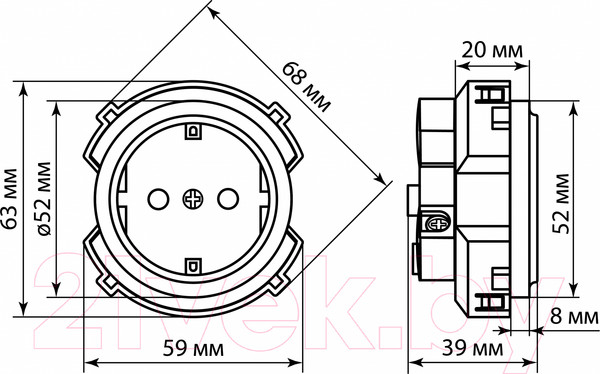 Изображение товара Розетка TDM Байкал / SQ1819-0407 (бронза)