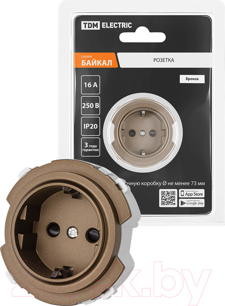 Изображение товара Розетка TDM Байкал / SQ1819-0407 (бронза)