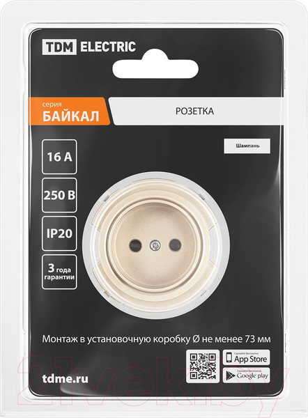 Изображение товара Розетка TDM Байкал / SQ1819-0508 (шампань)