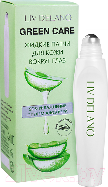 Изображение товара Жидкие патчи для глаз Liv Delano SOS-увлажнение с гелем Алоэ Вера (15мл)