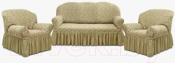 Изображение товара Чехол на 2-х местный диван Mio Tesoro ПО-4 жаккард Люкс 1858/543 (бежевый)