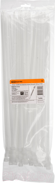 Изображение товара Стяжка для кабеля TDM SQ0515-1113 (100шт, белый)