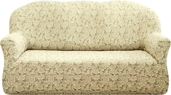 Изображение товара Чехол на 3-х местный диван Mio Tesoro ПО-6 жаккард Люкс 10096/1447 (ваниль)
