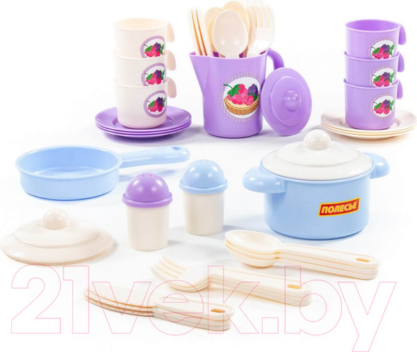 Изображение товара Набор игрушечной посуды Полесье Настенька на 6 персон / 79954 (38эл)