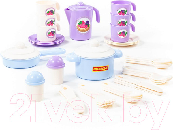 Изображение товара Набор игрушечной посуды Полесье Настенька на 6 персон / 79954 (38эл)