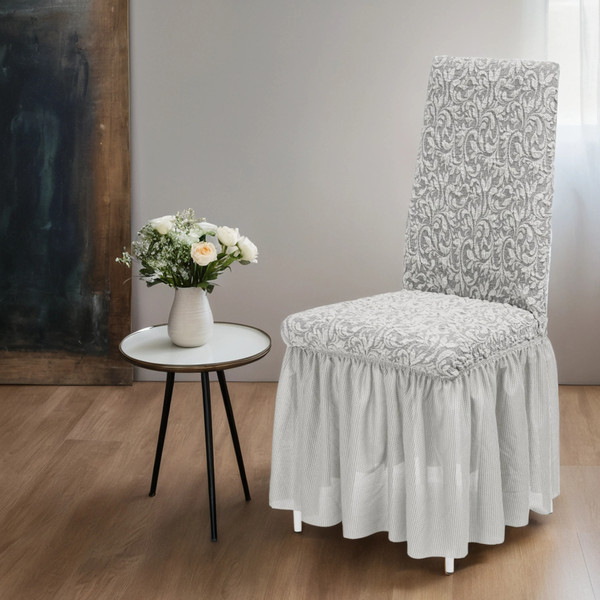 Изображение товара Чехол на стул Mio Tesoro Жаккард Люкс 10034/1582 (с оборкой)