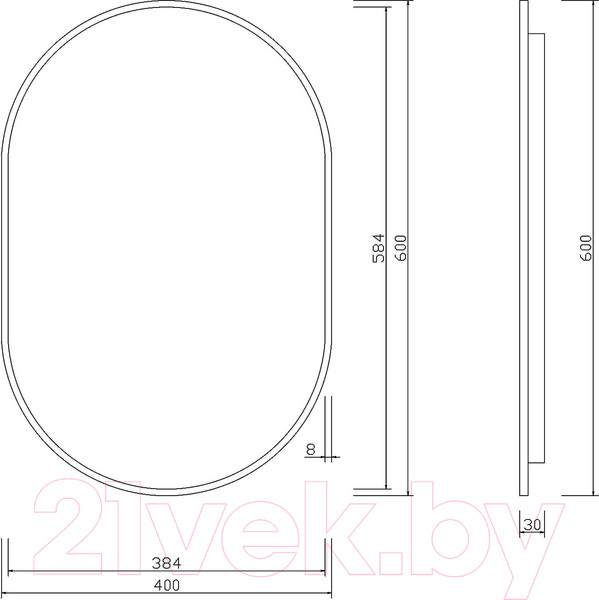 Изображение товара Зеркало Roxen Grown 510200-60B