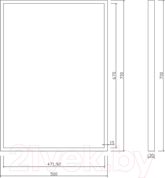 Изображение товара Зеркало Roxen Sigma 510210-50B