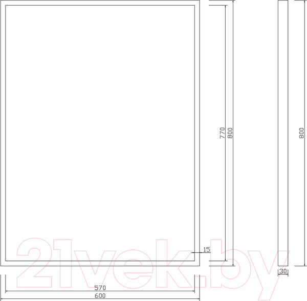 Изображение товара Зеркало Roxen Sigma 510210-60B