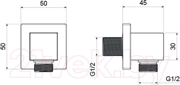 Изображение товара Подключение для душевого шланга Aquatek AQ2458MB (черный матовый)