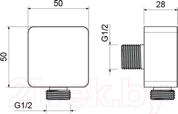 Изображение товара Подключение для душевого шланга Aquatek AQ2459CR