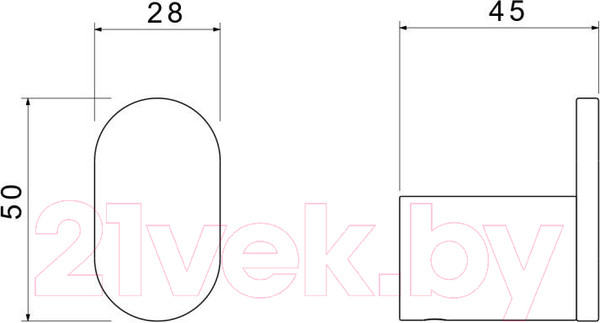 Изображение товара Крючок для ванной Aquatek Лира AQ4425MB (черный матовый)