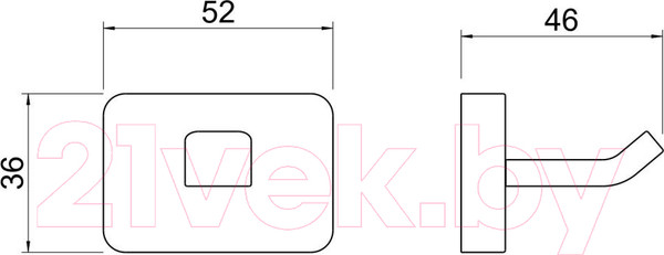 Изображение товара Крючок для ванной Aquatek Либра AQ4301CR