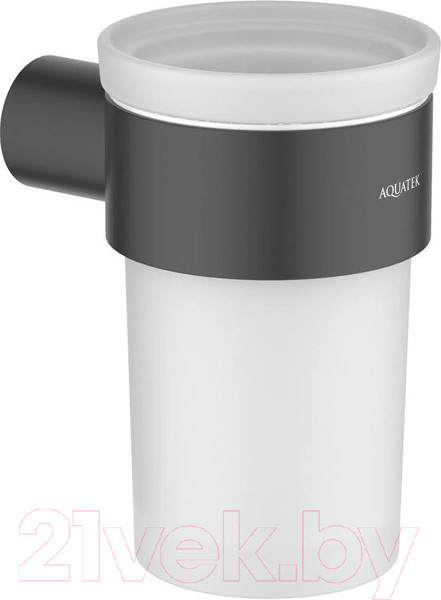 Изображение товара Стакан для зубной щетки и пасты Aquatek Лира AQ4427MB (черный матовый)