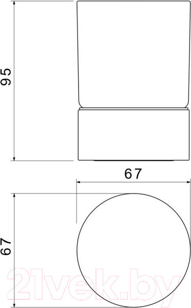 Изображение товара Стакан для зубной щетки и пасты Aquatek Лира AQ4428CR