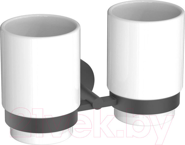 Изображение товара Набор стаканов для зубной щетки и пасты Aquatek Бетта AQ4617MB (черный матовый)