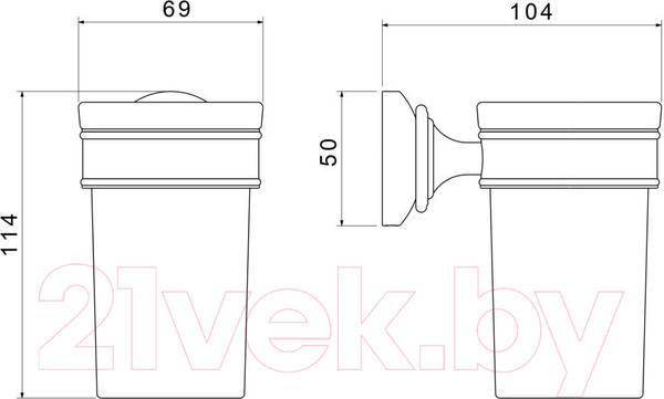Изображение товара Стакан для зубной щетки и пасты Aquatek Классик AQ4527CR