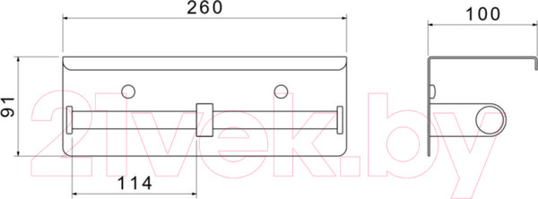 Изображение товара Держатель для туалетной бумаги Aquatek Оберон AQ4909BG (с полкой, золото)