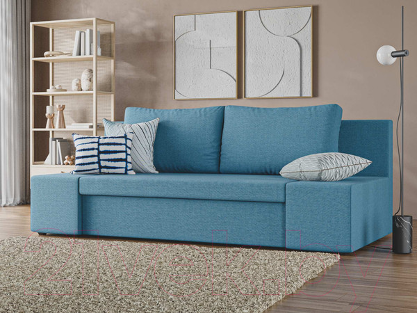 Изображение товара Диван Лига Диванов Сан Марко / 121579 (рогожка Амур голубой)