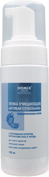 Изображение товара Пенка для ног Domix Green Очищающая антибактериальная для кожи стоп (150мл)