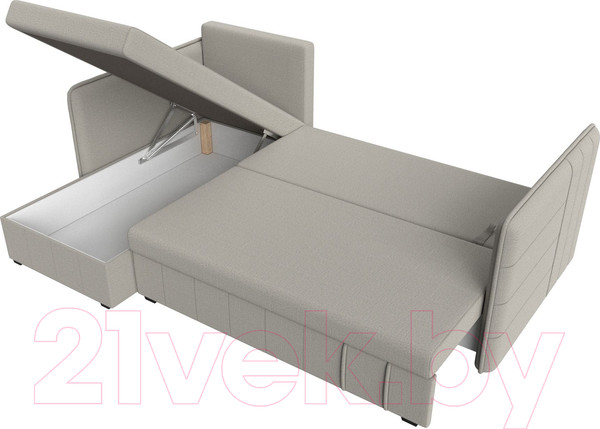 Изображение товара Диван угловой Лига Диванов Слим левый / 121147L (рогожка Амур бежевый)