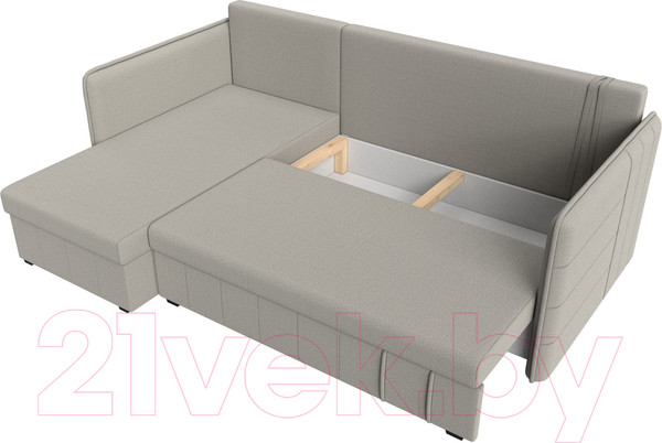 Изображение товара Диван угловой Лига Диванов Слим левый / 121147L (рогожка Амур бежевый)