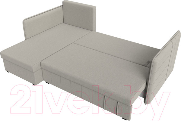 Изображение товара Диван угловой Лига Диванов Слим левый / 121147L (рогожка Амур бежевый)