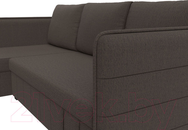 Изображение товара Диван угловой Лига Диванов Слим левый / 121148L (рогожка Амур коричневый)