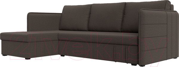 Изображение товара Диван угловой Лига Диванов Слим левый / 121148L (рогожка Амур коричневый)