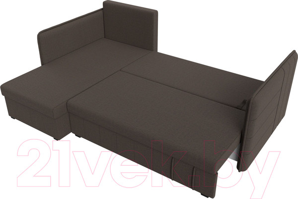 Изображение товара Диван угловой Лига Диванов Слим левый / 121148L (рогожка Амур коричневый)