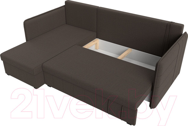 Изображение товара Диван угловой Лига Диванов Слим левый / 121148L (рогожка Амур коричневый)