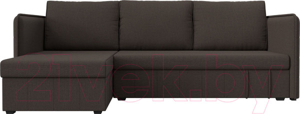 Изображение товара Диван угловой Лига Диванов Слим левый / 121148L (рогожка Амур коричневый)