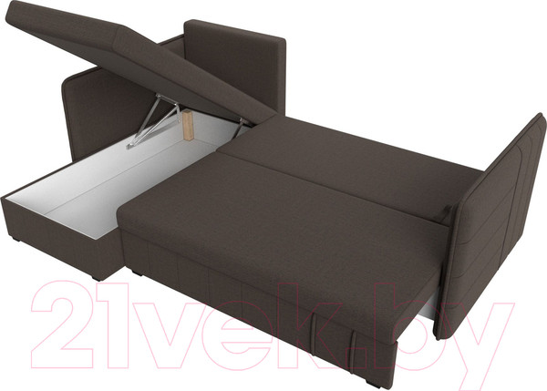 Изображение товара Диван угловой Лига Диванов Слим левый / 121148L (рогожка Амур коричневый)