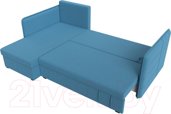 Изображение товара Диван угловой Лига Диванов Слим левый / 121150L (рогожка Амур голубой)