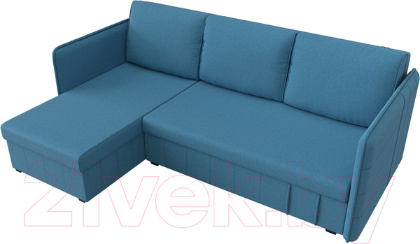Изображение товара Диван угловой Лига Диванов Слим левый / 121150L (рогожка Амур голубой)