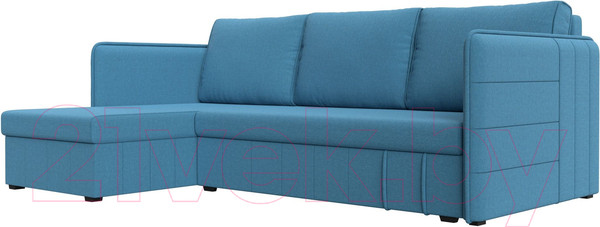 Изображение товара Диван угловой Лига Диванов Слим левый / 121150L (рогожка Амур голубой)